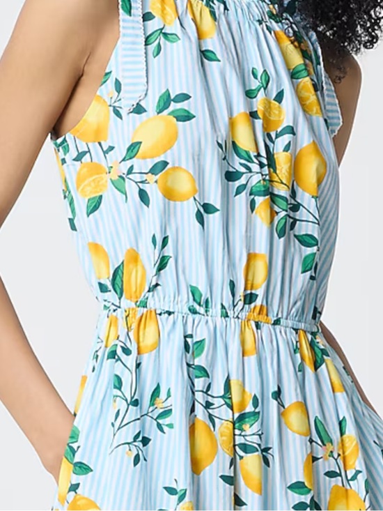 J. Crew Factory Dresses & Skirts - J. Crew Factory Blue & Yellow Lemon-Print Maxi Dress